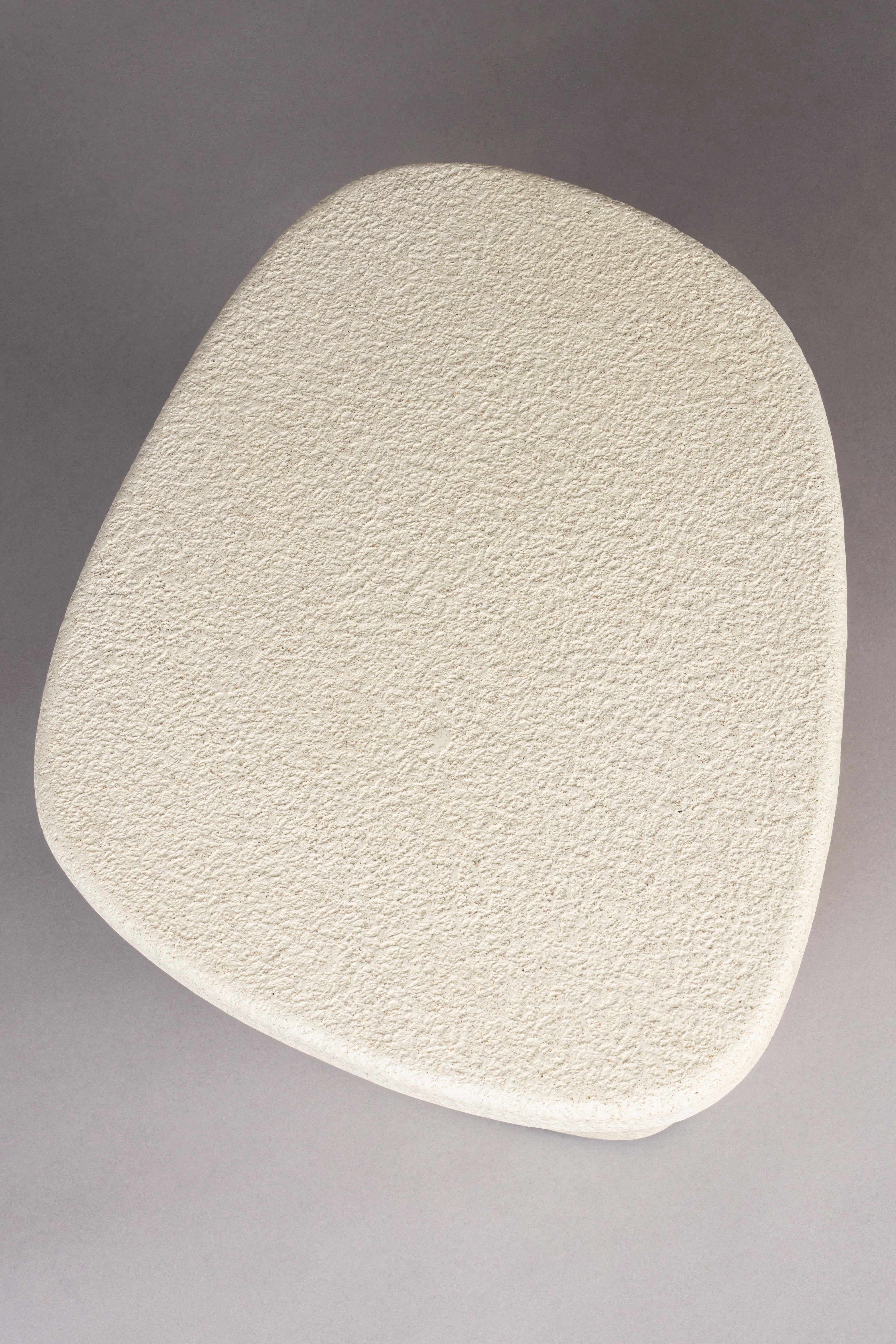 Dutchbone Veda Organic Curved Neutral Marble Low Side Table